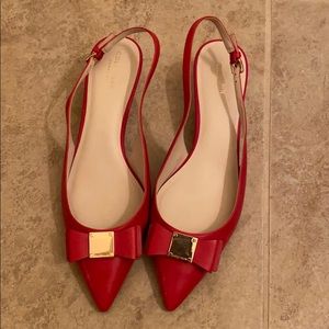 Cole Haan Tail Bow Leather Slingback Pumps
